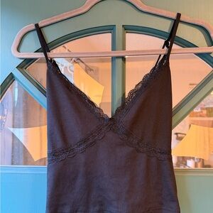 Cider Elegant Black Ribbed Top